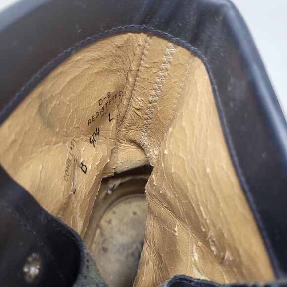 Vintage Justin Boots Womens 8B Blue Leather Kiddle Ankle Lace Up Western Ranch - Picture 9 of 10